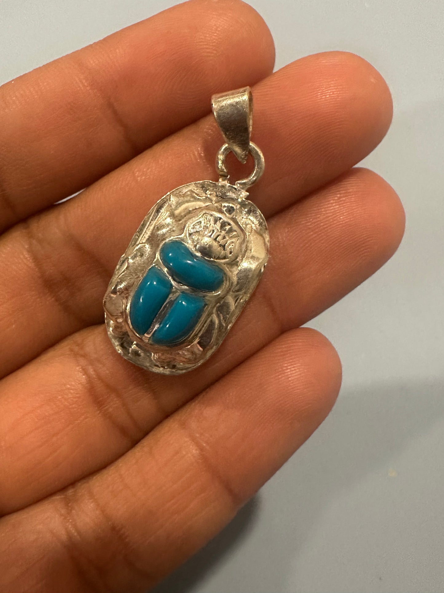 Scarab Beetle Turquoise Pendant