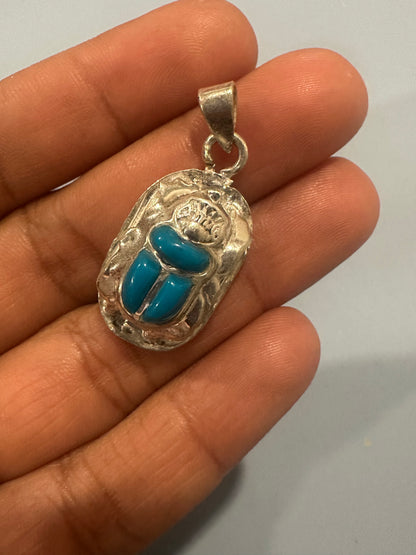Scarab Beetle Turquoise Pendant