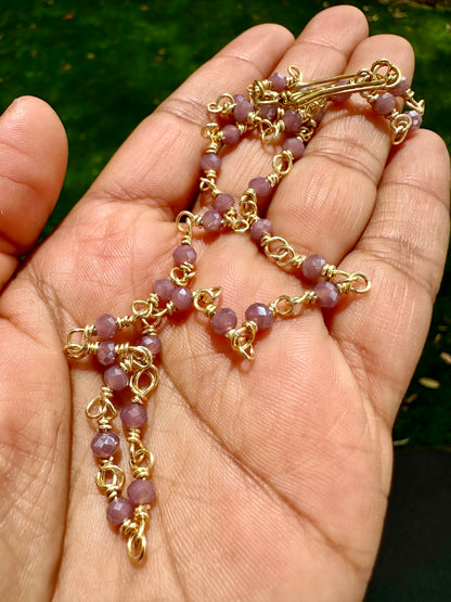 Dark Purple Crystal & Brass Chocker
