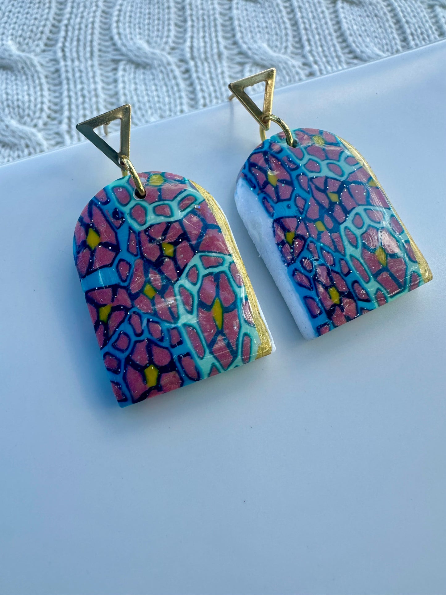 Mosaic Polymer Clay Earrings