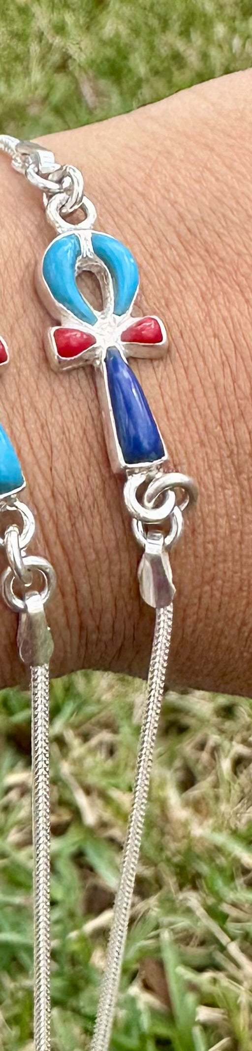 Ankh bracelet turquoise top and blue bottom