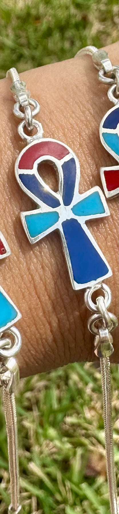 Ankh bracelet (dark blue smal)