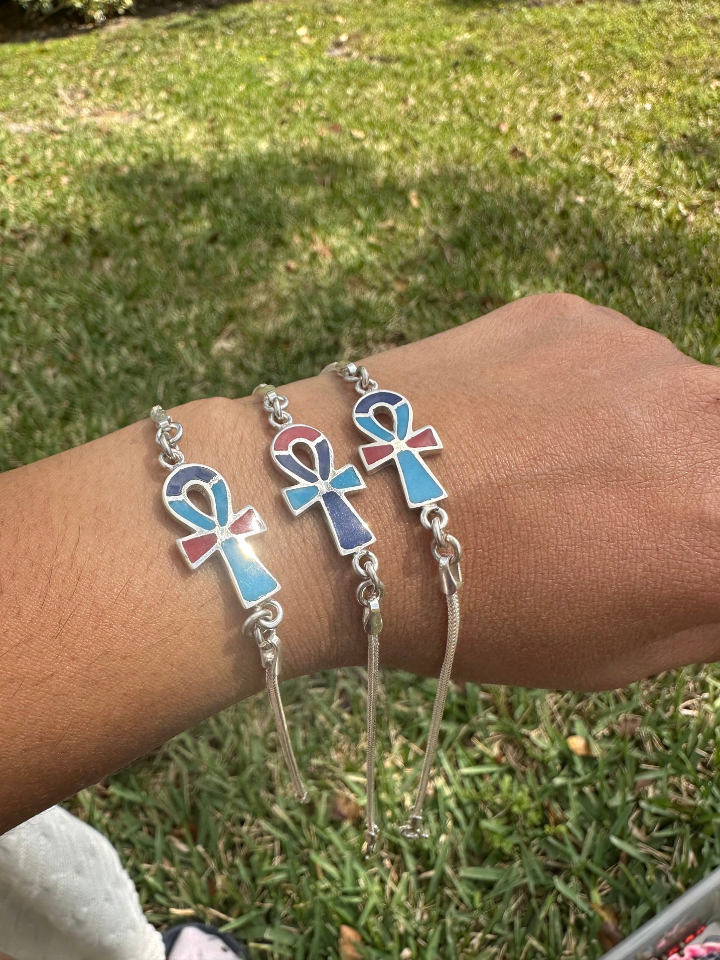 Ankh bracelet (dark blue smal)