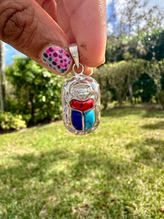 Scarab Beetle Mix Colors Pendant