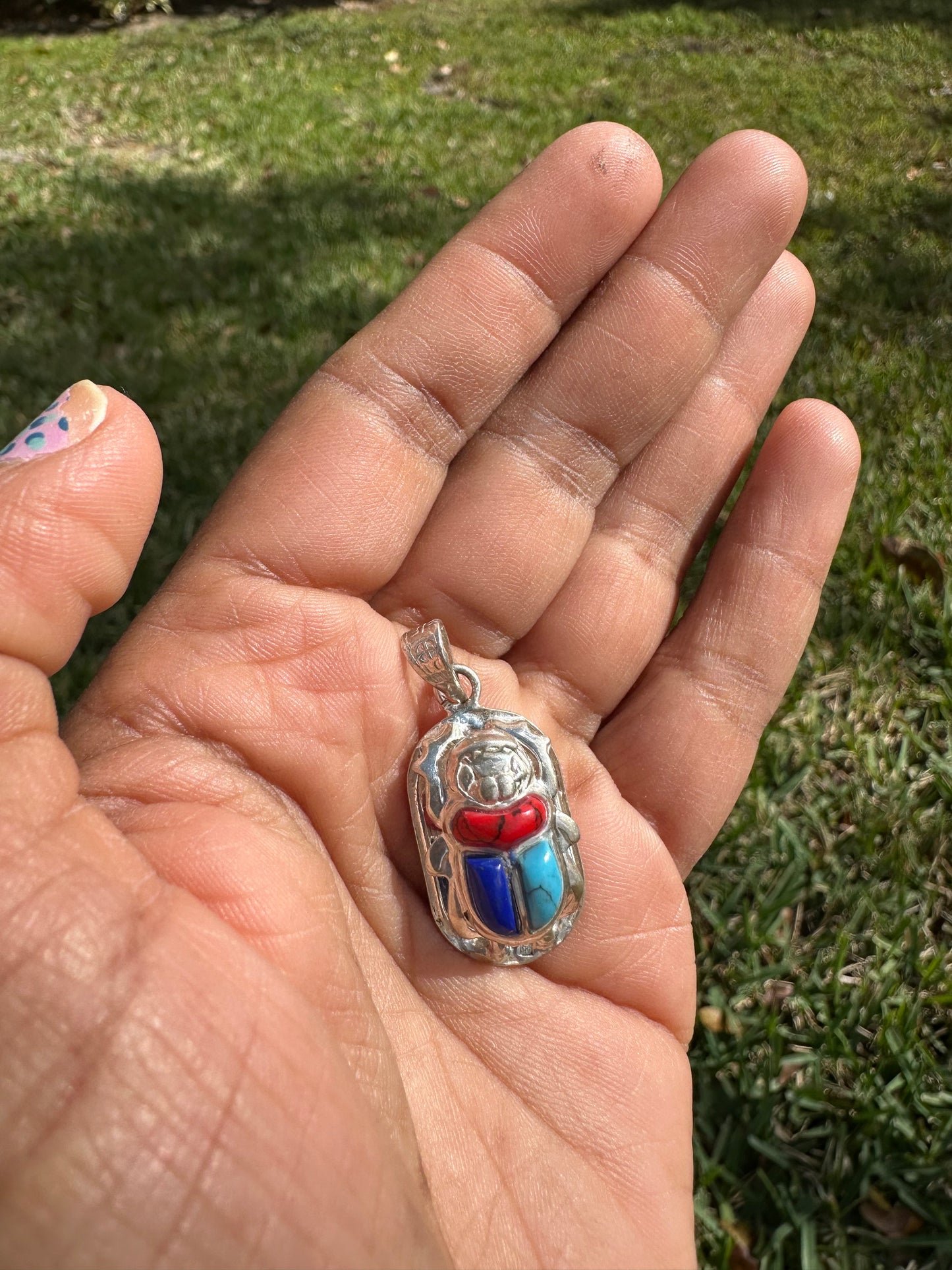 Scarab Beetle Mix Colors Pendant