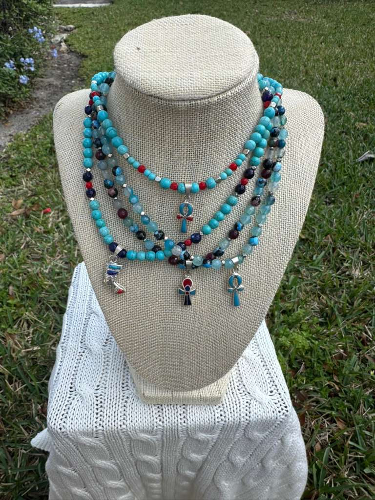 Ankh mix mosaic colors necklace