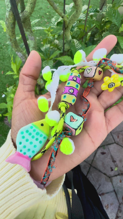 Colorful Handmade Fish Bag Charm & Keychain