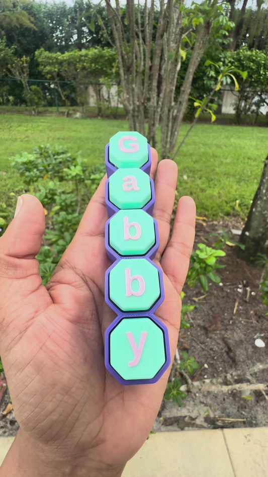 Personalized Hexagon Name Fidget Keychain (1 letter- 5)