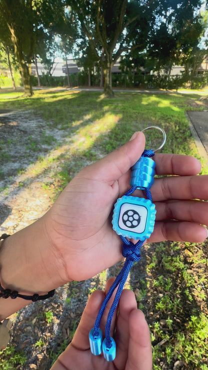 Handmade 3D Printed Soccer Clicker Keychain – Blue Fidget Toy